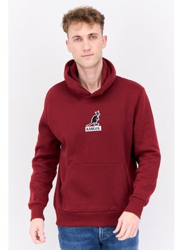 KANGOL Men Hooded Embroidered Logo Long Sleeves Sweatshirt, Maroon  - Image 1