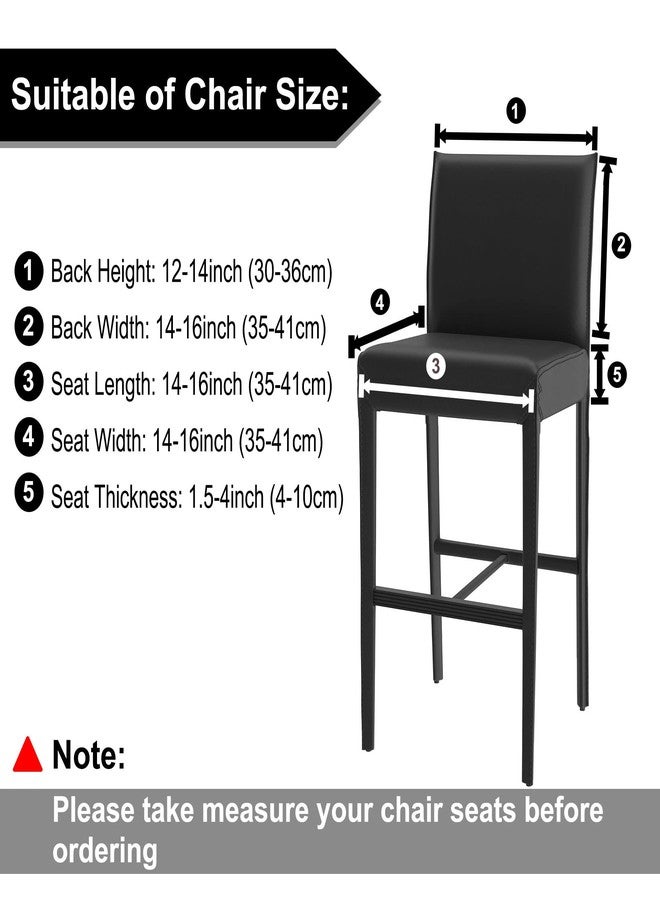 PiccoCasa Waterproof Bar Stool Covers, Faux Leather Pub Counter Height Side Chair Covers with Elastic Band Silver Gray 2Pcs - Image 3