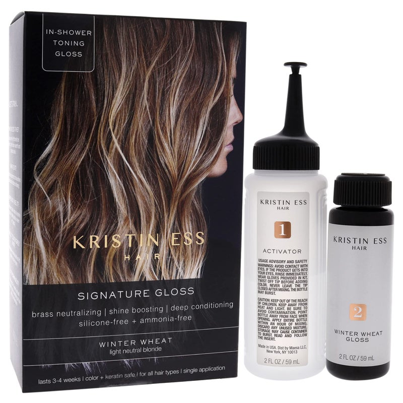 Kristin Ess Light Blonde Hair Dye Gloss Treatment in Winter Wheat - 4 Wk Semi Permanent Hair Dye Glaze for Light Blonde Color + Vibrant Shine - Anti Brass Conditioning Gloss Toner for Women - Vegan - Image 3