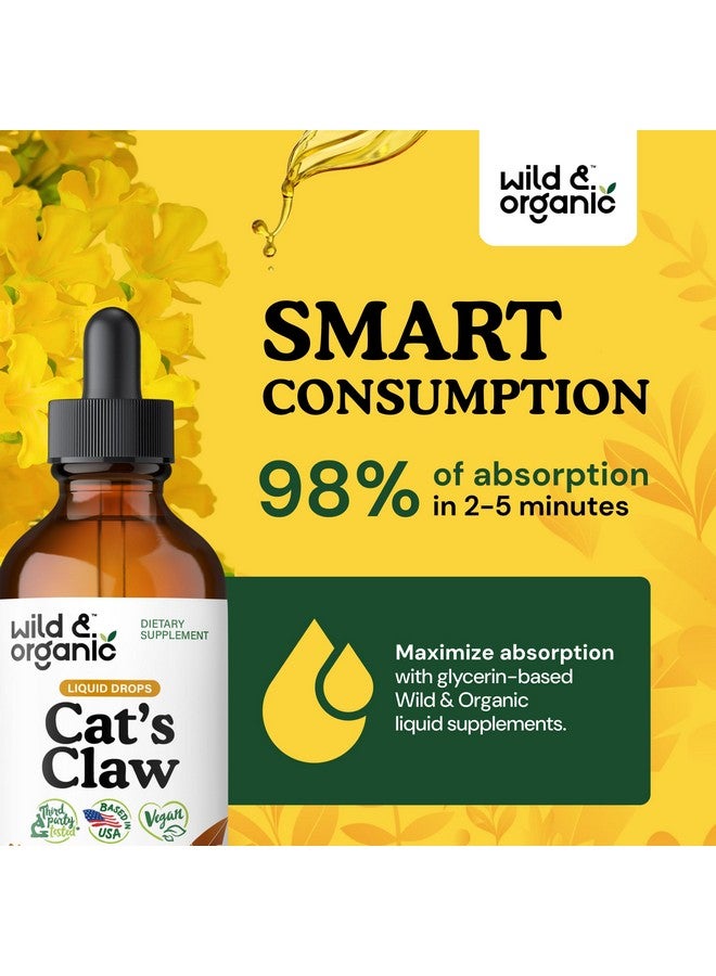 Wild & Organic Wild & Organic Cats Claw Tincture - Immune Support Supplement - Cats Claw Herb Liquid Extract - Vegan, Sugar & Alcohol-Free Bark Based Drops - 4 fl oz  - Image 4