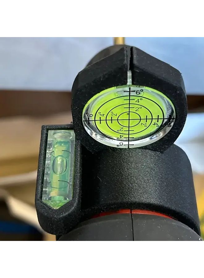 Black Heavy Duty Manual Carpentry Tool Level Angle Protractor with Vial Ergonomic Handle - Image 5