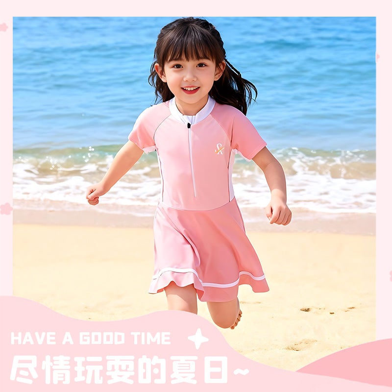 Summer Children''s One-Piece Swimsuit Dress, Sweet and Versatile, Cartoon Princess Style, Soft, Lightweight, Quick-Drying Student Swimsuit - Image 2