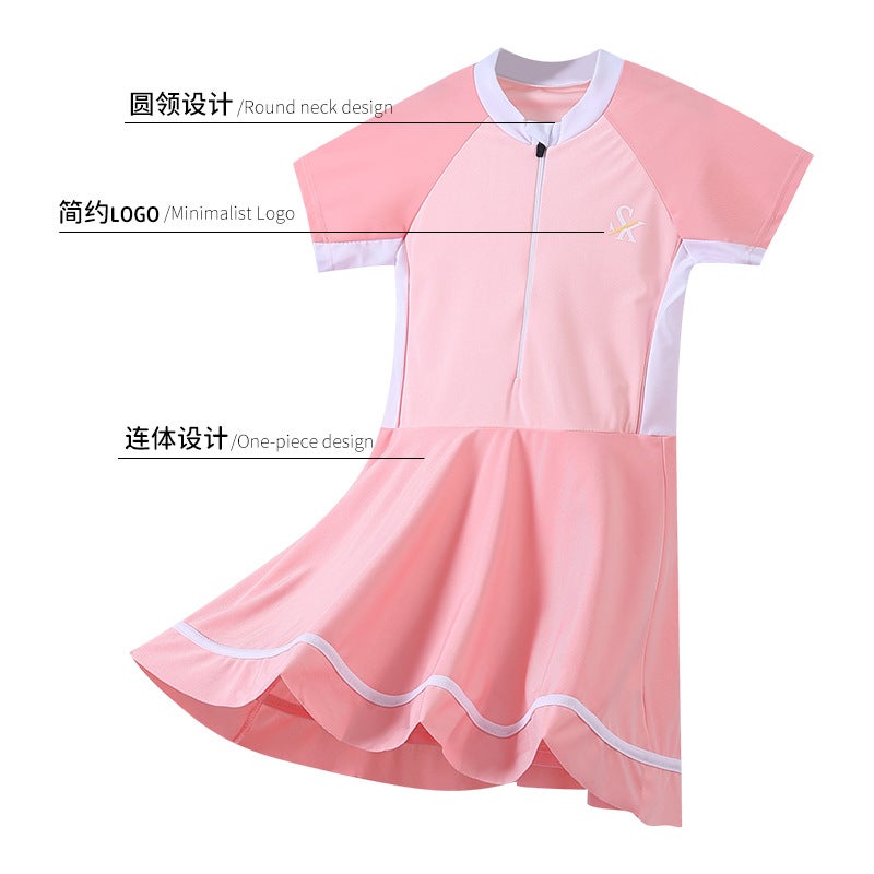 Summer Children''s One-Piece Swimsuit Dress, Sweet and Versatile, Cartoon Princess Style, Soft, Lightweight, Quick-Drying Student Swimsuit - Image 4