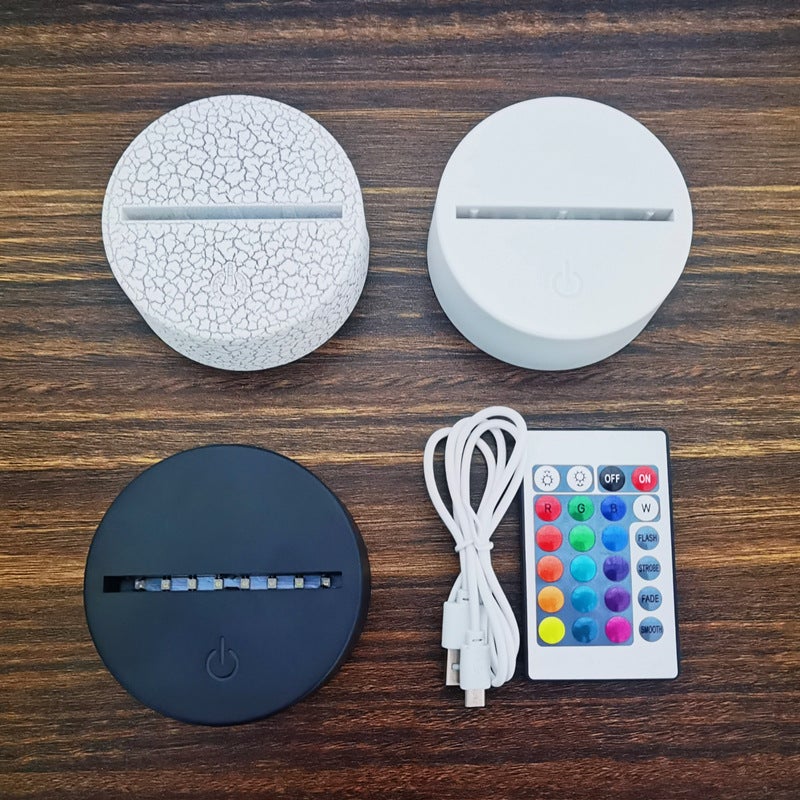 3D Night Light Base Touch Remote Control Colorful Acrylic Led Night Light Usb Charging Base Desk Lamp - Image 2