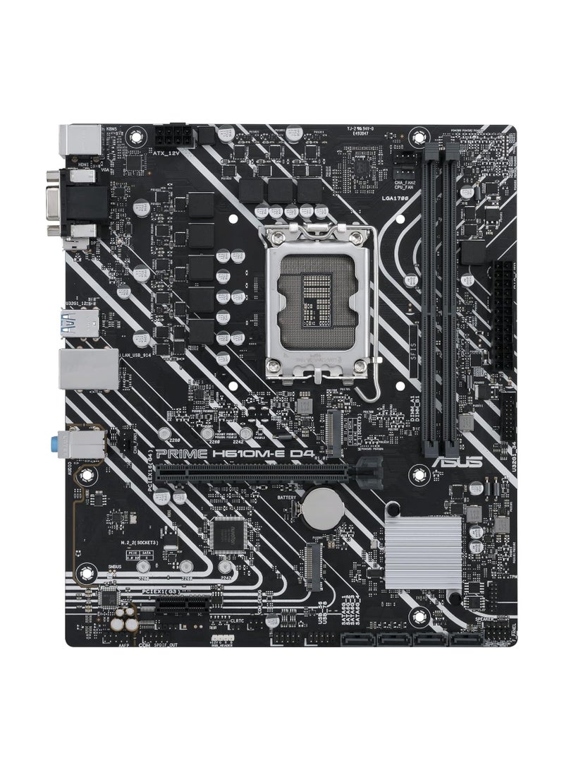 أسوس لوحة أم تجارية Prime H610M-E D4-CSM LGA 1700 (Intel® الجيل الثاني عشر والثالث عشر) mATX (PCIe 4.0،DDR4،2xM.2 Slots،1Gb LAN،DisplayPort/HDMI/D-Sub،USB 3.2 Gen 1 Ports،COM Header،RGB Header،ACCE) - Image 2