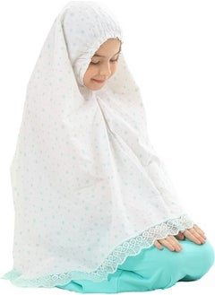 Elanesa  Girl Child Prayer Dress Mint Color Star Printed Lace Detailed  - Image 3