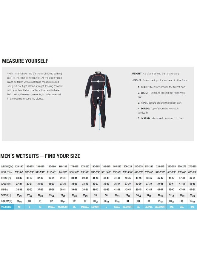 Bare BARE WETSUIT 3/2MM REVEL FULL MENS GREY- L  - Image 5
