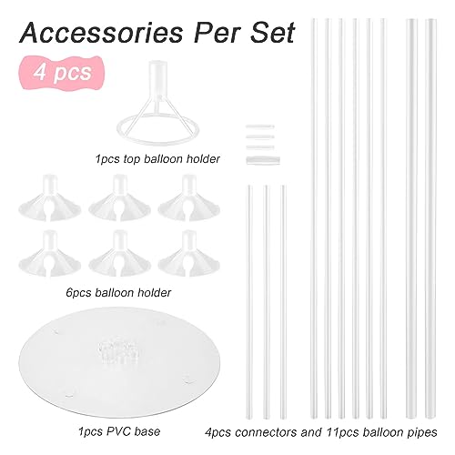 LBNZC Balloon Stand Kit - 4 Sets with Balloon Sticks, Stands for Table & Floor, Archer with Base for Parties & Decorations - Image 2