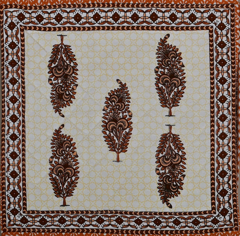 Blizz Mont | Ethnic Motif Printed Cushion Cover | Pure Cotton | Size- 16 x 16 inches- Set of 5- (BM1027-BROWN-BU)-C - Image 4