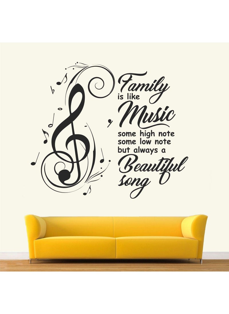 StickMe - StickMe 'Family is Like Music - Inspirational - Motivational - Quotes - Wall Sticker ' -SM637 (Multi Colour, Vinyl - 70cm X 60 cm) - Image 1