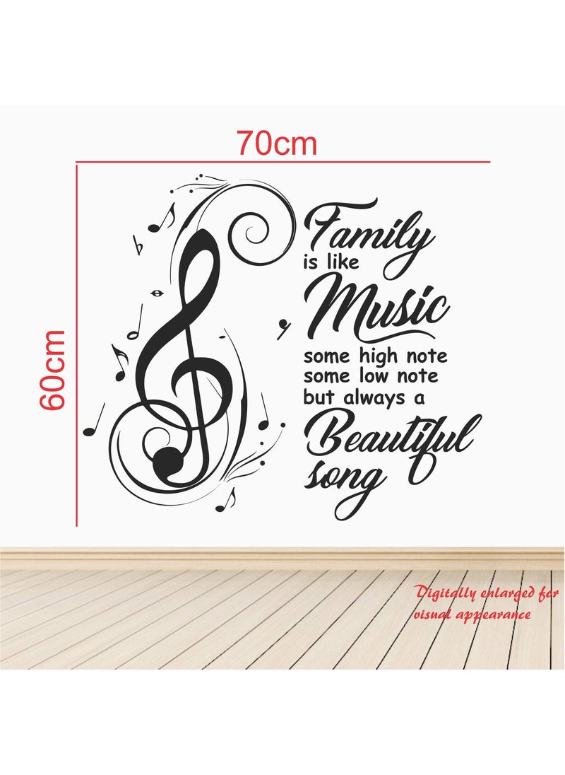 StickMe - StickMe 'Family is Like Music - Inspirational - Motivational - Quotes - Wall Sticker ' -SM637 (Multi Colour, Vinyl - 70cm X 60 cm) - Image 1
