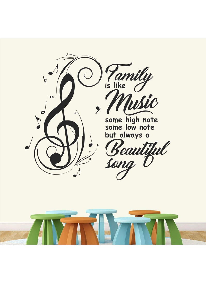 StickMe - StickMe 'Family is Like Music - Inspirational - Motivational - Quotes - Wall Sticker ' -SM637 (Multi Colour, Vinyl - 70cm X 60 cm) - Image 1
