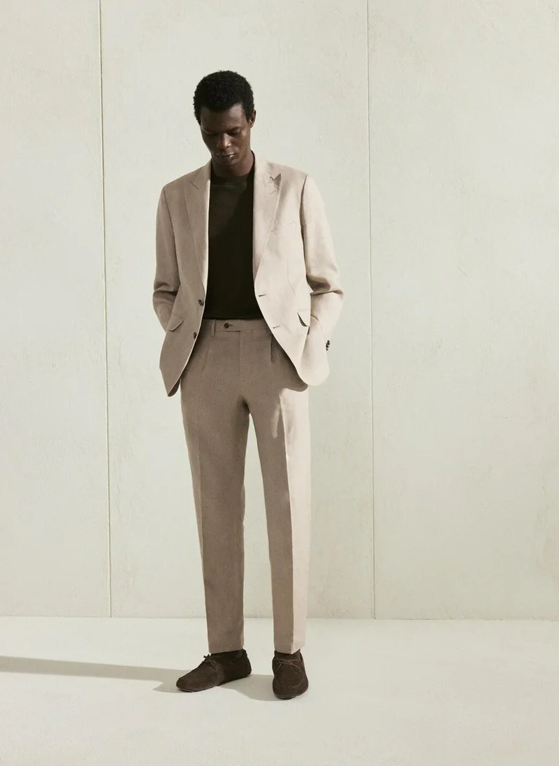 Mango Man  Amalfi 100% linen slim-fit suit trousers for Men | Best Price UAE