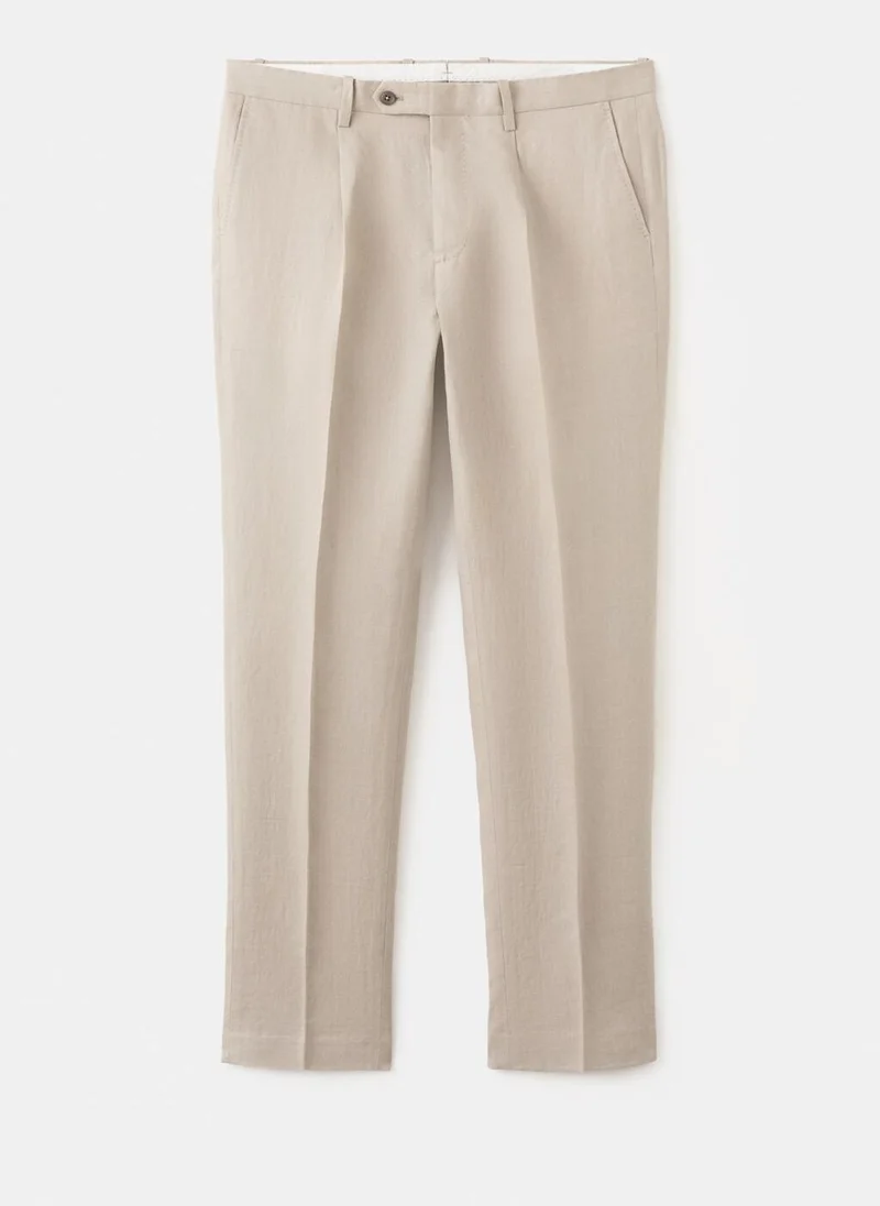 Mango Man  Amalfi 100% linen slim-fit suit trousers for Men | Best Price UAE