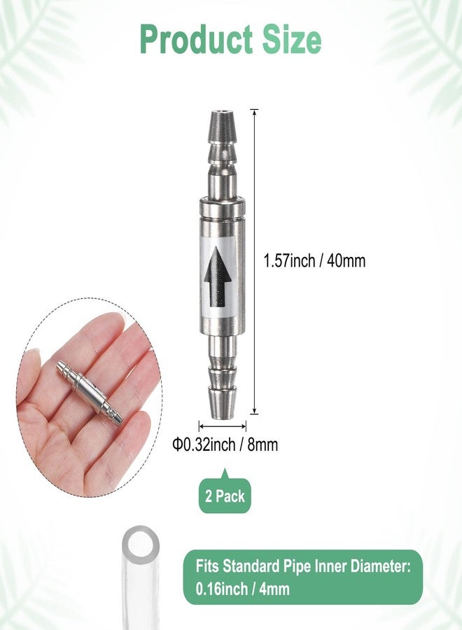 M METERXITY 2-Pack CO2 Check Valve Aquarium, One Way Stainless Steel Check Valve for Aquarium Co2 System Diffuser/High Power Air Pumps/Fish Tank, Non-Return Aquarium Air Valve - Image 4