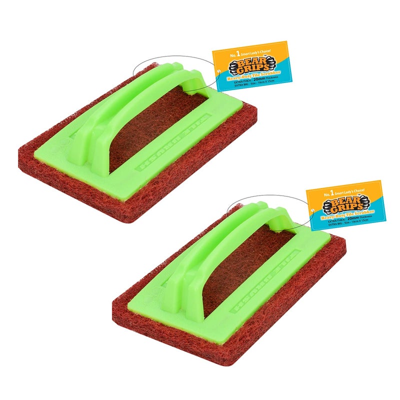 BEAR GRIPS Heavy Duty Scrub pad Tile Brush - Pack of 2 - Image 4
