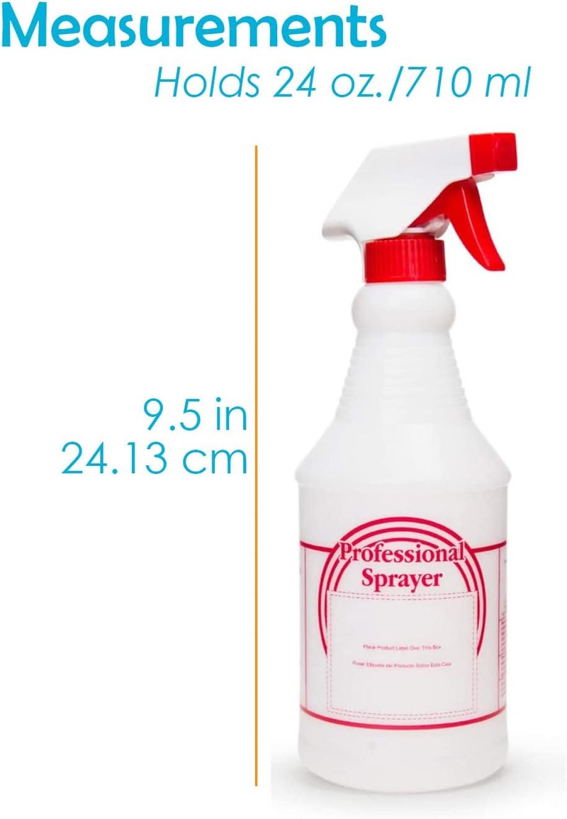 Houseables Spray Bottles, Empty Sprayer Bottle, Heavy Duty Cleaning Nozzle, 24oz, 3 Pack, Plastic, Industrial, Professional, Refillable, for Water, Alcohol, Bleach, Detailing, All Purpose Cleaner, - Image 2