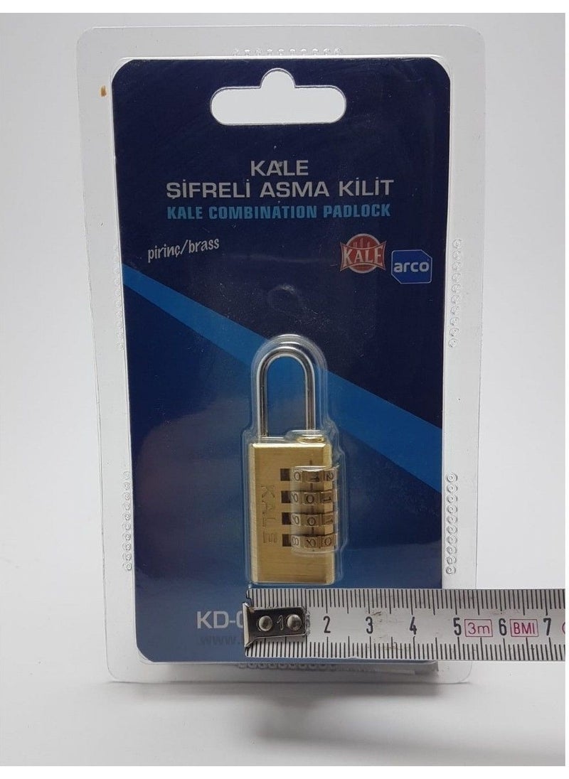 KALE Combination Padlock Brass Small 4 Digit 21 100 Two Way Gray 1 Piece  - Image 5