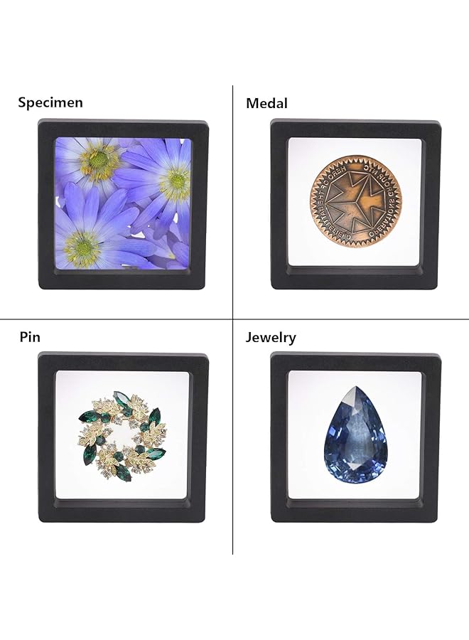 erorex Floating Display Case 20 Pcs Floating Jewelry Frame 7 X 7 X 2 Cm Silicone Frame For Challenge Coins Aa Medallions Jewelry Black - Image 4