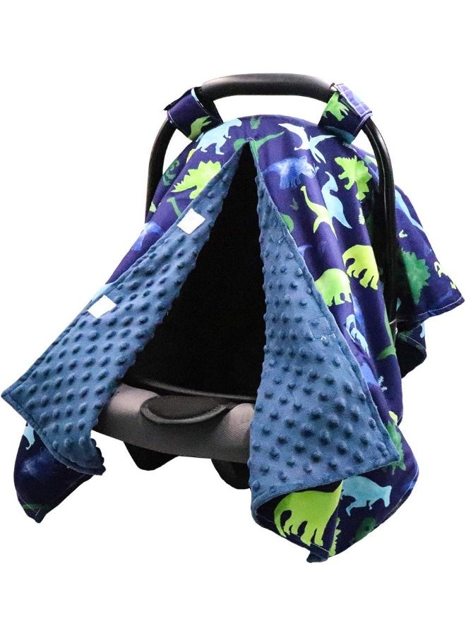 TANOFAR Peekaboo Opening Carseat Cover, Dinosaur, Open Nursing Cover Carseat Canopy, Nursing Cover Up with Peekaboo Opening for Baby Infant Toddler Boy Girl - Image 2