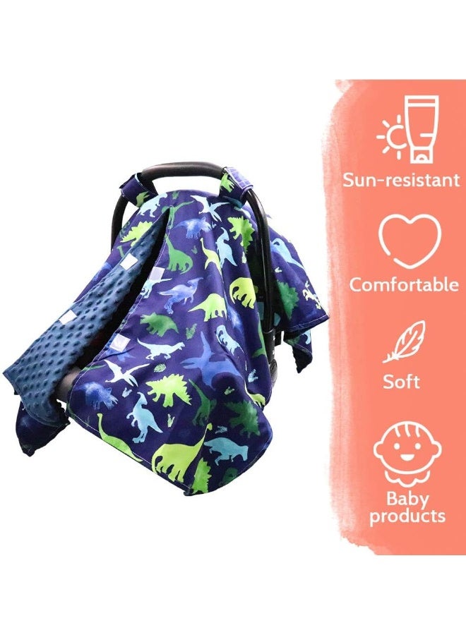 TANOFAR Peekaboo Opening Carseat Cover, Dinosaur, Open Nursing Cover Carseat Canopy, Nursing Cover Up with Peekaboo Opening for Baby Infant Toddler Boy Girl - Image 3