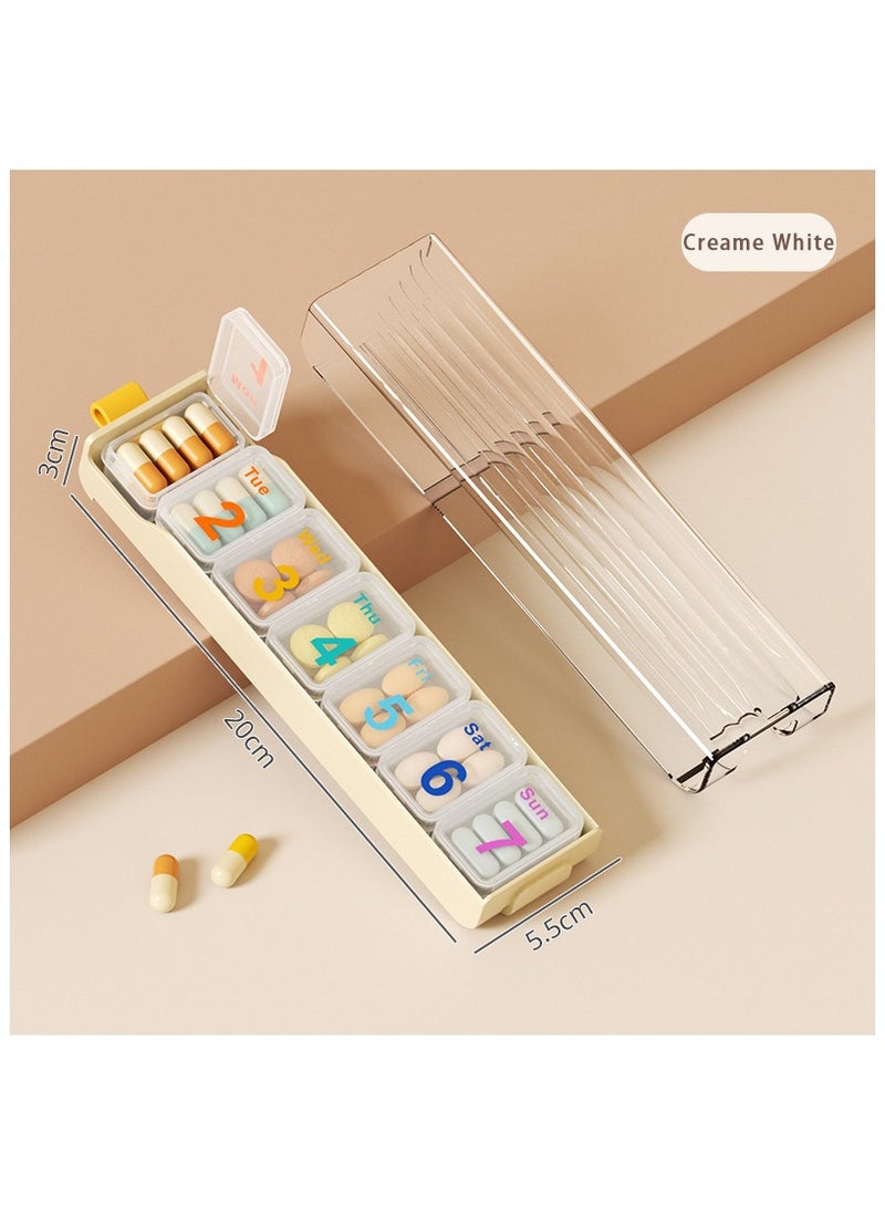 Generic White Pill Boxes 7 Day Portable Storage Box Weekly Organizer to Hold Vitamins, Cod Liver Oil, Supplements and Medication for Travel Work  - Image 5