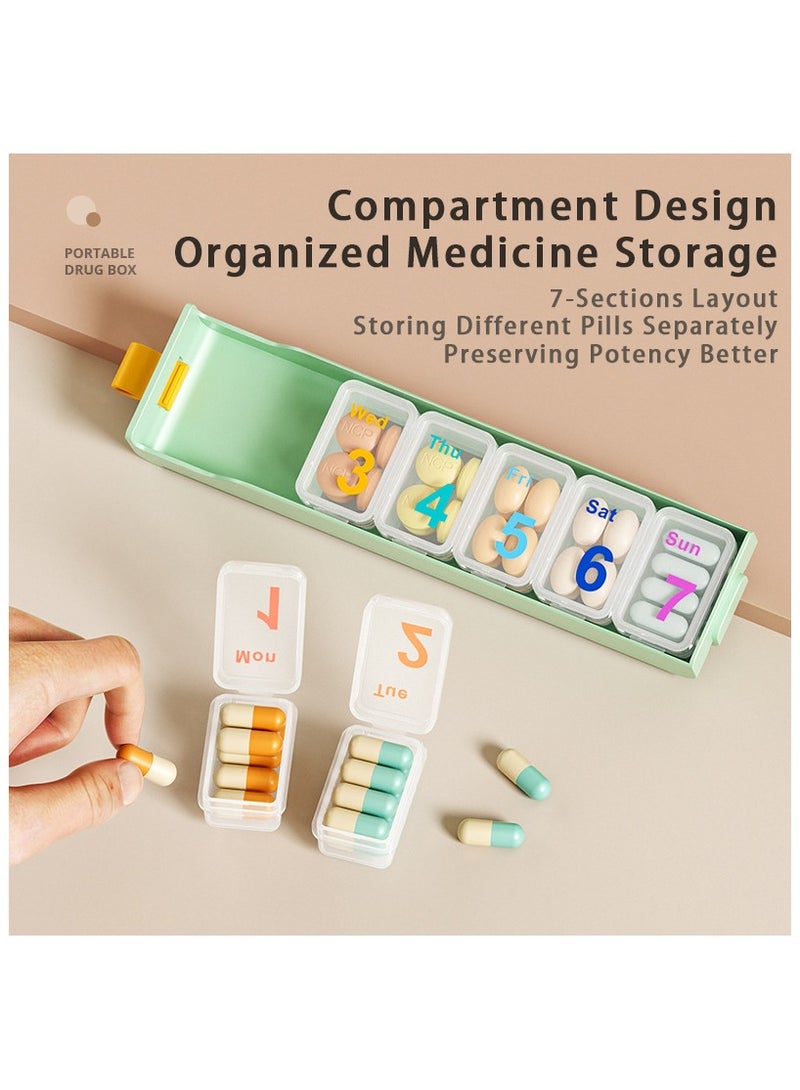 Generic White Pill Boxes 7 Day Portable Storage Box Weekly Organizer to Hold Vitamins, Cod Liver Oil, Supplements and Medication for Travel Work  - Image 3