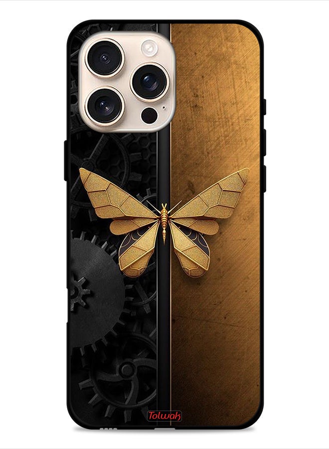 Tolwak Apple iPhone 16 Pro Protective Case Cover Steel Butterfly - Image 1