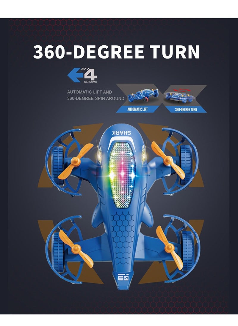 لعبة طائرة عن بُعد مع أضواء LED ملونة للأولاد، سيارات عيد الميلاد للأطفال للأولاد/البنات (أزرق) - Image 1