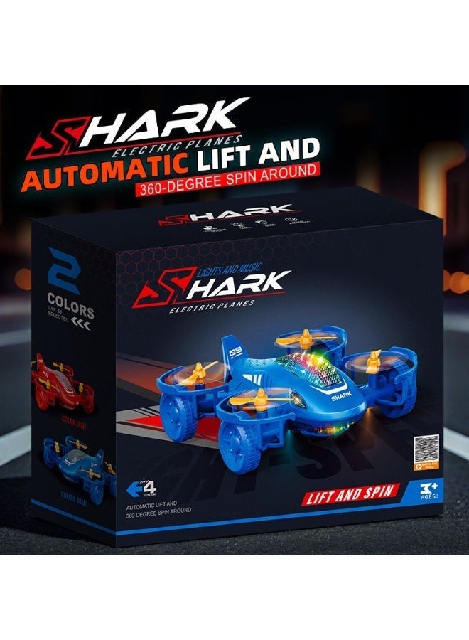 Shark لعبة طائرة عن بُعد مع أضواء LED ملونة للأولاد، سيارات عيد الميلاد للأطفال للأولاد/البنات (أزرق) - Image 1