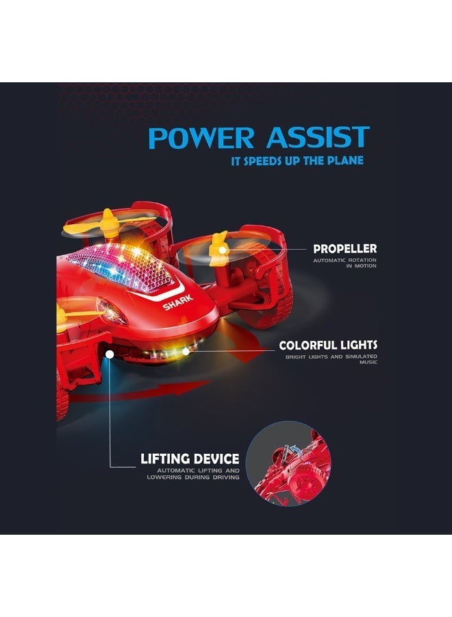 Shark لعبة طائرة عن بُعد مع أضواء LED ملونة للأولاد، سيارات عيد الميلاد للأطفال للأولاد/البنات (أزرق) - Image 4