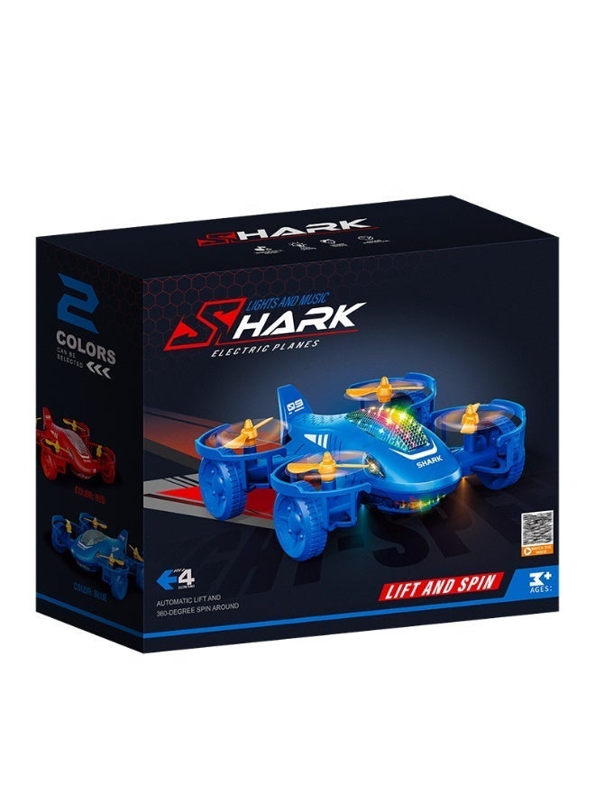 Shark لعبة طائرة عن بُعد مع أضواء LED ملونة للأولاد، سيارات عيد الميلاد للأطفال للأولاد/البنات (أزرق) - Image 2