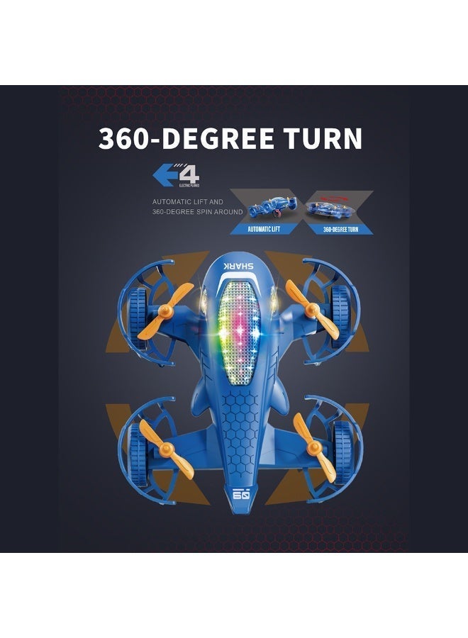 Shark لعبة طائرة عن بُعد مع أضواء LED ملونة للأولاد، سيارات عيد الميلاد للأطفال للأولاد/البنات (أزرق) - Image 3