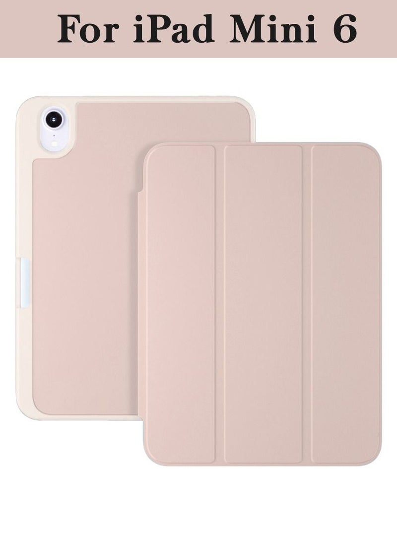 BORTONY iPad Cover Comaptible with Mini 6th Generation Pencil Holder Soft Silicone Protective Folding Case - Image 1