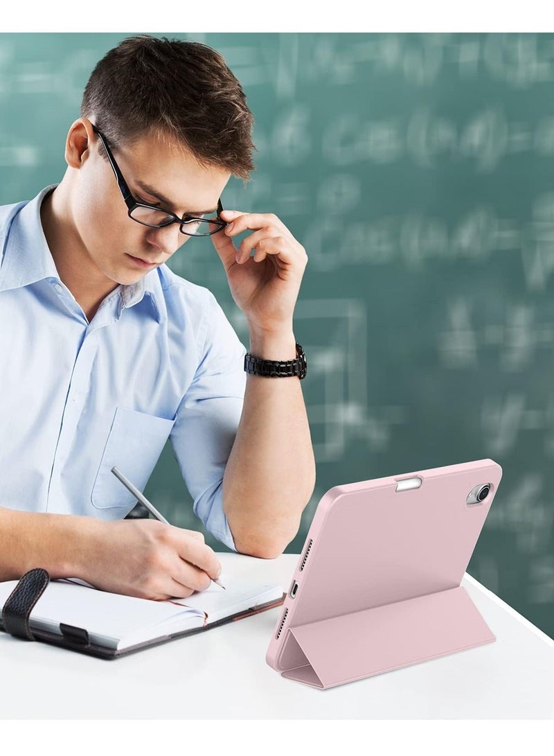 BORTONY iPad Cover Comaptible with Mini 6th Generation Pencil Holder Soft Silicone Protective Folding Case - Image 2