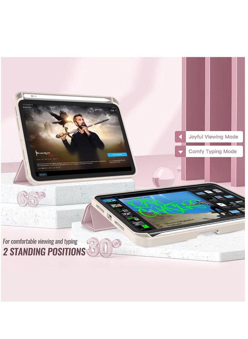 BORTONY iPad Cover Comaptible with Mini 6th Generation Pencil Holder Soft Silicone Protective Folding Case - Image 3