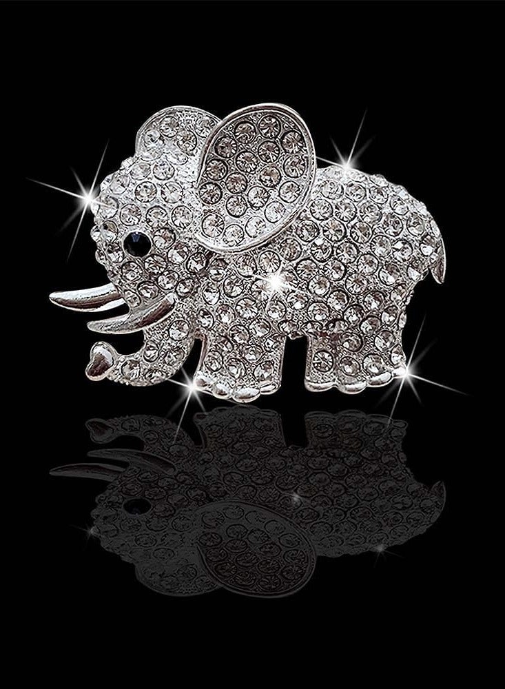 Excefore Car Air Vent Clip Charms, 2 Pack Cute Elephant Crystal Car Diffuser Vent Clip, Rhinestone Oil Diffuser Vent Clip, Car Fresheners for Women, Bling Car Accessories for Women (Sliver) - Image 2