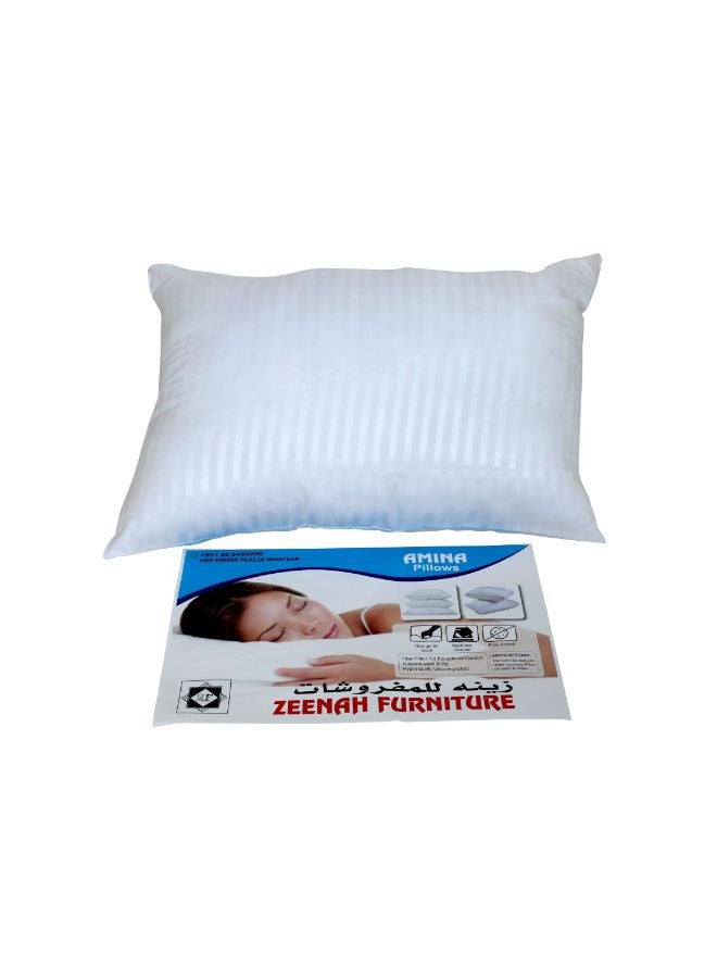 Amina Microfiber 700Gm Filled White Pillow 50X75 Cm - Image 1
