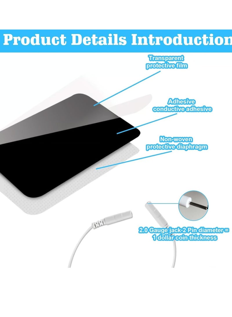 SYOSI TENS Unit Replacement Pads 8 Packs 5.1" X 3.5" White Unit Pads Upgraded Unit Replacement Pads Butterfly Shaped Self-Stick Electrode Pads Reusable Replacement Pads for Knees - Image 3