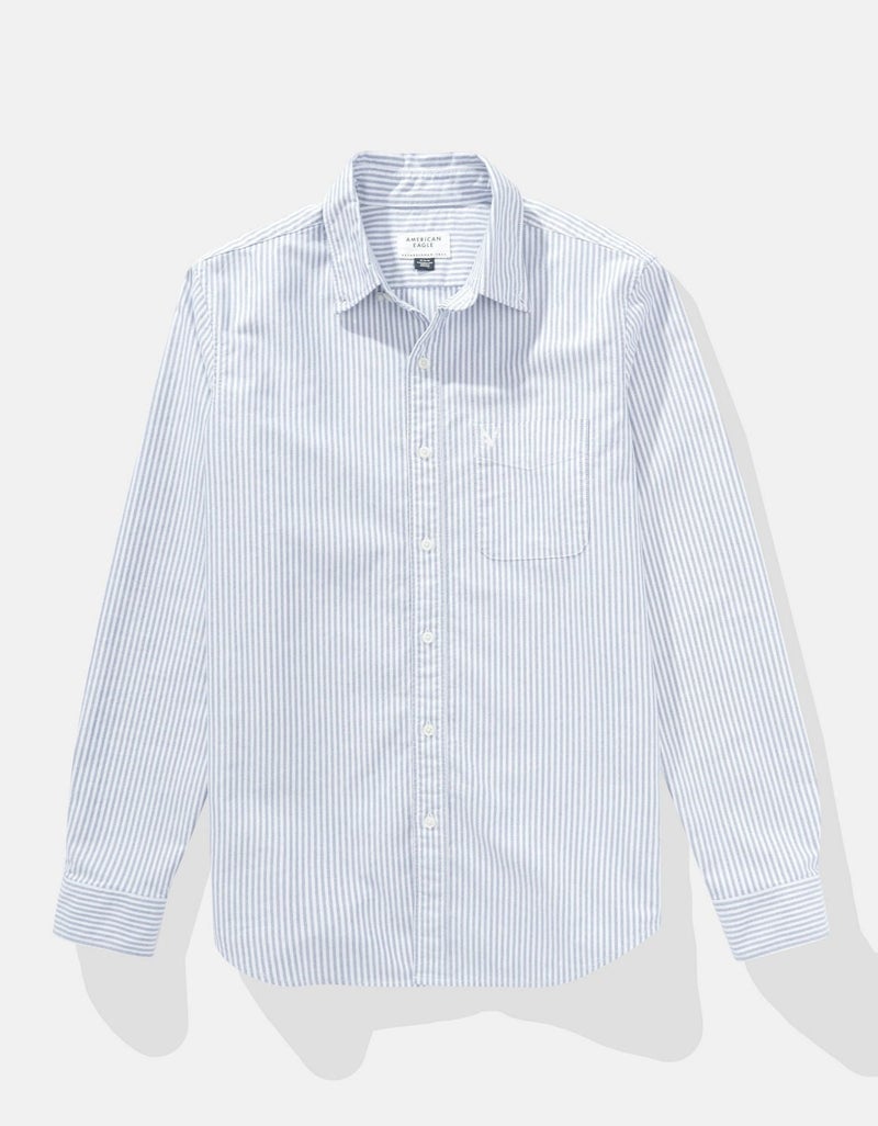 American Eagle AE Everyday Striped Oxford Button-Up Shirt - Image 3