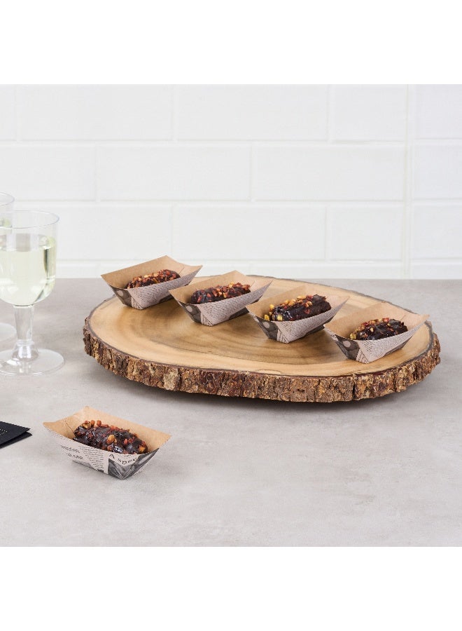 Restaurantware قوارب الطعام بيولوجية تك 2 أونصة، 400 صينية طعام ورقية قابلة للتصرف - ثقيلة، مقاومة للدهون، قوارب طعام ورقية بطباعة الصحف، للوجبات الخفيفة، المقبلات، أو الحلويات، للاستخدام في الحفلات أو المعارض - Image 3