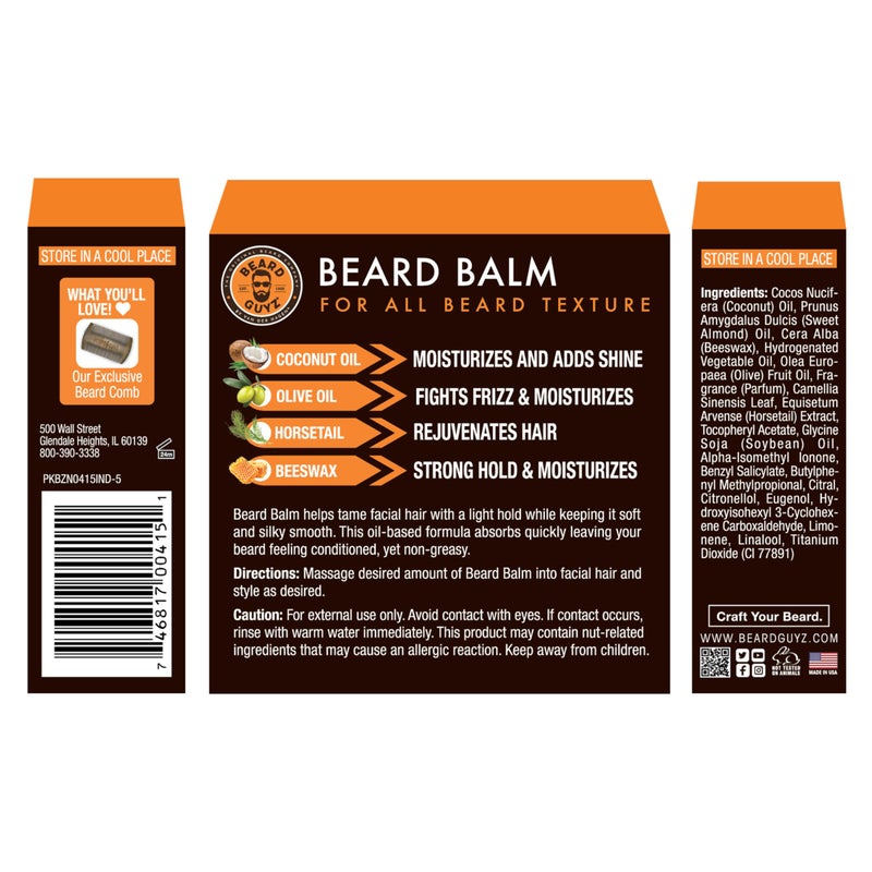Beard Guyz Beard Balm â€“ Beard Conditioner and Styler for Men, Softens, Tames, and Moisturizes Facial Hair, 3 oz - Image 4