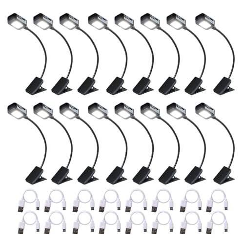KunHe Rechargeable Book Lights for Reading at Night Small Book Light Bulk Clip on Reading Lights Lightweight Booklight as Christmas Stocking Stuffers for Kids Book Lovers 16 Pack - Image 1