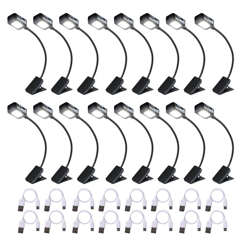 KunHe Rechargeable Book Lights for Reading at Night Small Book Light Bulk Clip on Reading Lights Lightweight Booklight as Christmas Stocking Stuffers for Kids Book Lovers 16 Pack - Image 2