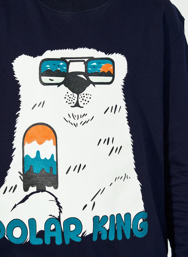 Styli Graphic Print Round Neck Long Sleeves Sweatshirt  - Image 3