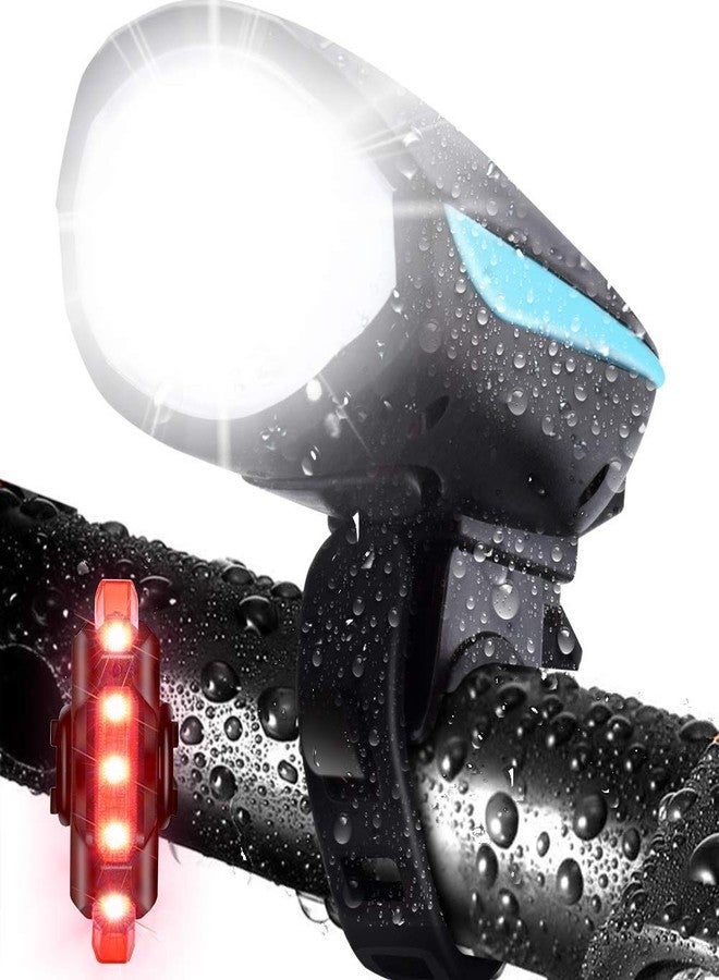 LETOUR Bike Light 500Lumen 3 Lighting Modes 5 Sounds Rechargeable Bicycle Light Waterproof Cycling Lights, Bicycle Light Front with Loud Sound Siren - Image 1