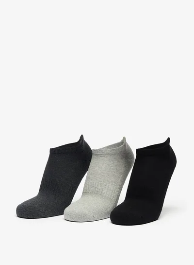 داش Men's Textured Ankle Length Sports Socks - Set of 3