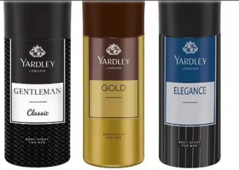 Yardley London Gentleman, Gold And Elegance Deodorant Spray - For Men & Women (450 ml, Pack of 3)