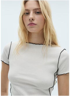 MANGO Crop Crew Neck T-Shirt  - Image 3