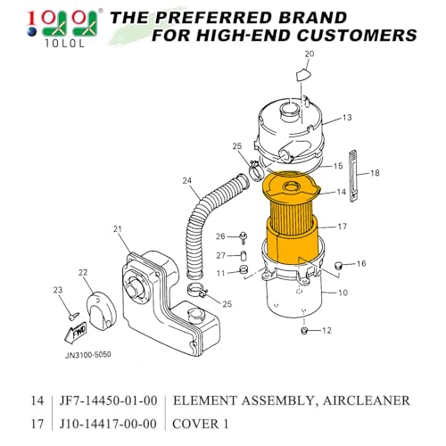 10L0L Tune Up Kit for Yamaha G1 G14 Gas Golf Cart, Replace J10-14417-00 JF7-14450-01, Air Filter Pre-Filter with Spark Plug Fuel Filter - Image 2